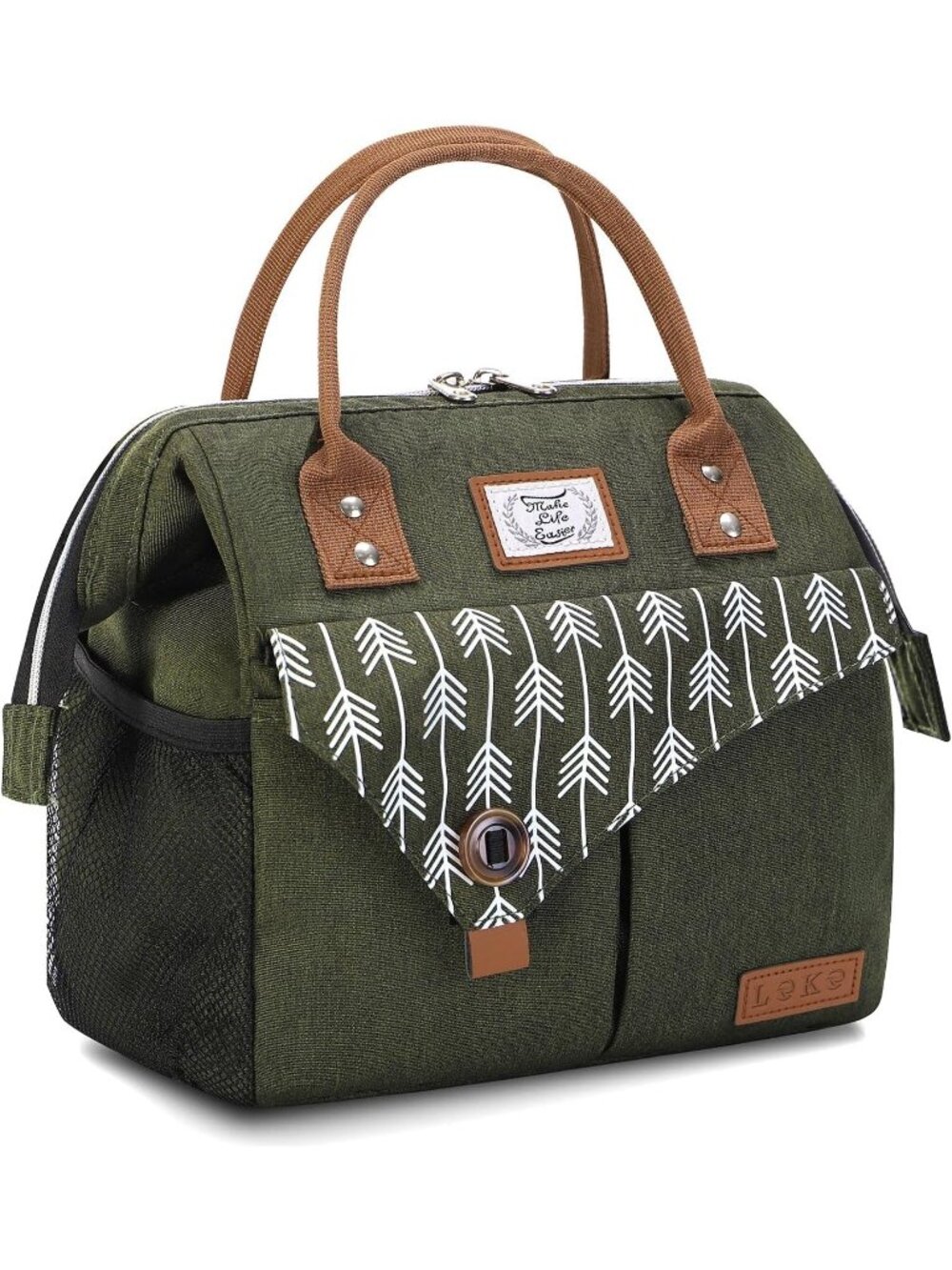 New Insulated Lunch Bag Portable Lunch Bag for Women-11L, Green